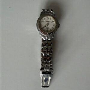 Vintage Geneve Stainless Steele Water Resistant Watch New Battery Swiss Quartz